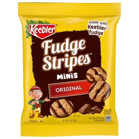Keebler Fudge Stripes Minis Original Cookies, 2 Ounce Pouch -- 60 per case