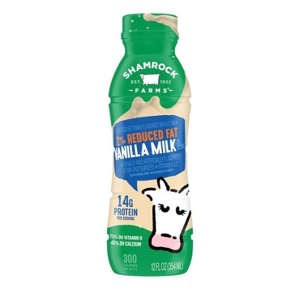 Shamrock Farms 2 Percent Reduced Fat Vanilla Milk, 12 Fluid Ounce -- 12 per case