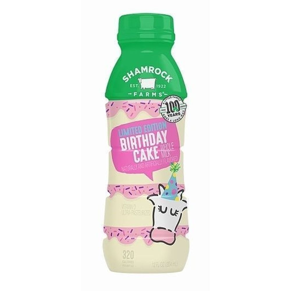 Shamrock Farms Whole Birthday Cake Milk, 12 Fluid Ounce -- 12 per case