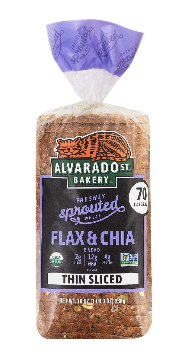 Alvarado St. Bakery Thin Sliced Sprouted Wheat Flax and Chia Bread, 19 Ounce -- 6 per case