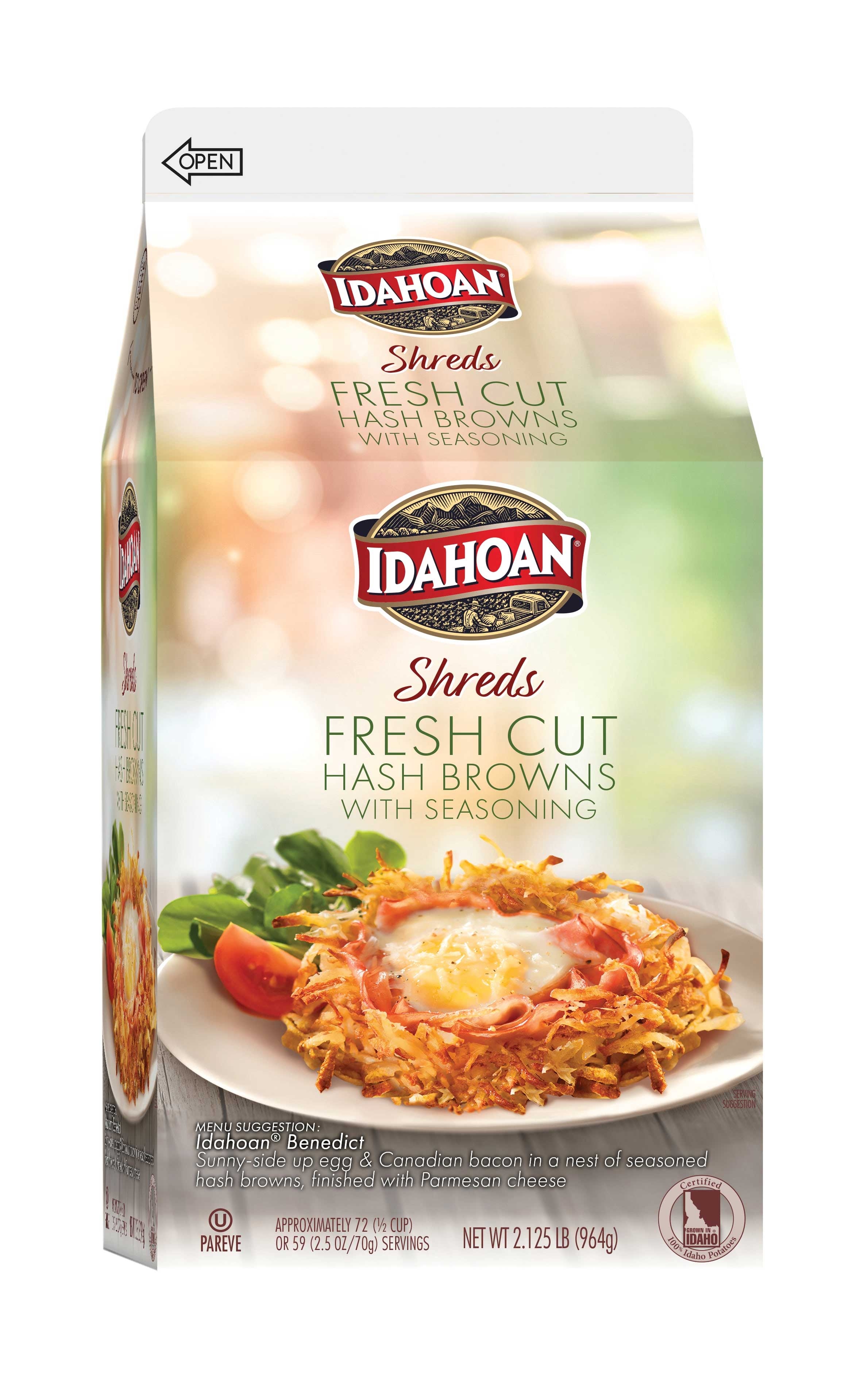 Idahoan Fresh Cut Hash Browns Potatoes, 2.12 Pound -- 6 per case.