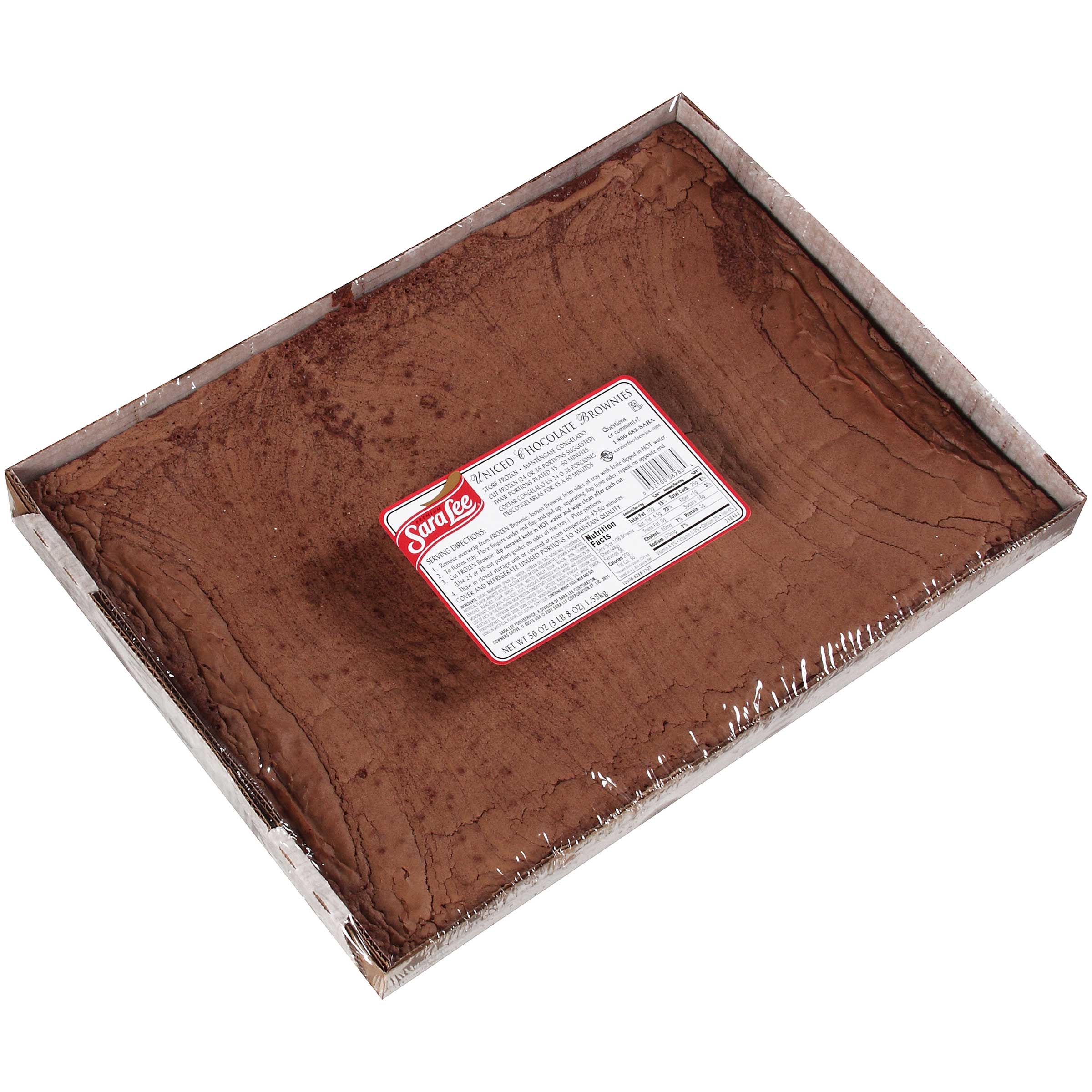 Sara Lee Uniced Chocolate Brownie without Nuts, 12 x 16 inch -- 4 per case.