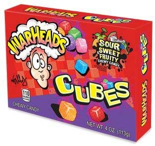 Warheads Chewy Cubes Candy, 4 Ounce Theater Box -- 12 per case