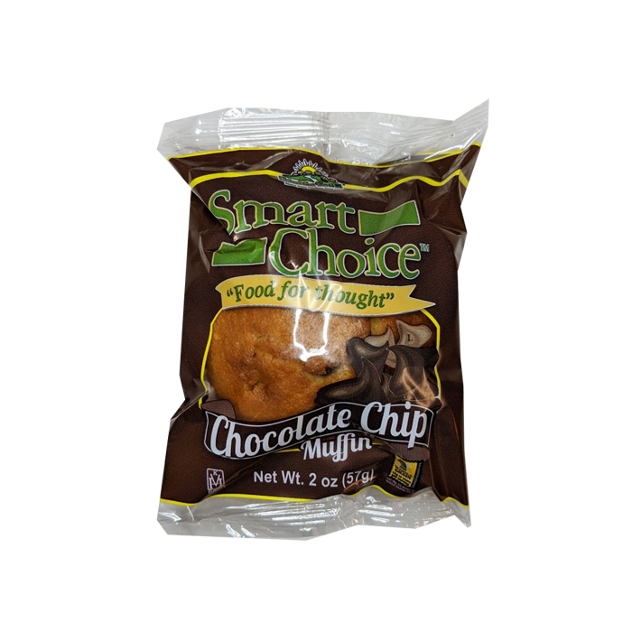 Smart Choice Whole Grain Chocolate Chip Muffins, 2 Ounce -- 96 per case.