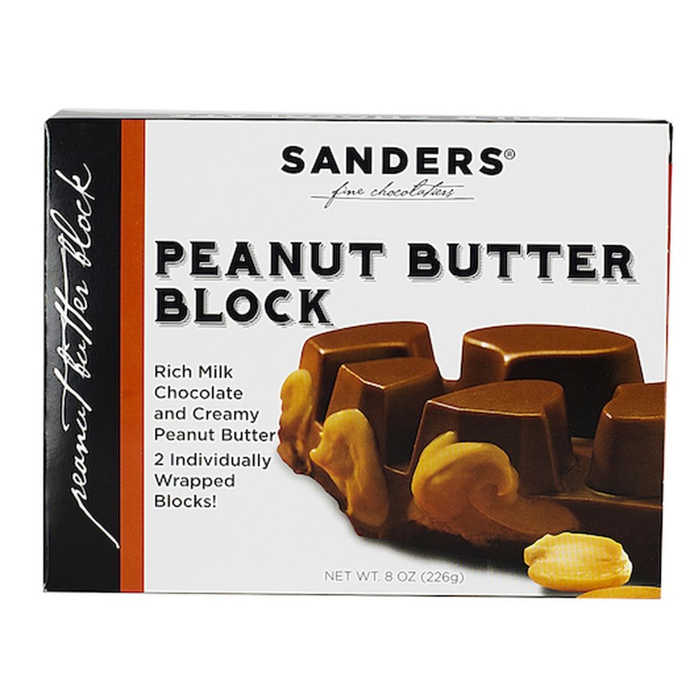 Sanders Milk Chocolate Peanut Butter Block, 8 Ounce -- 12 per case