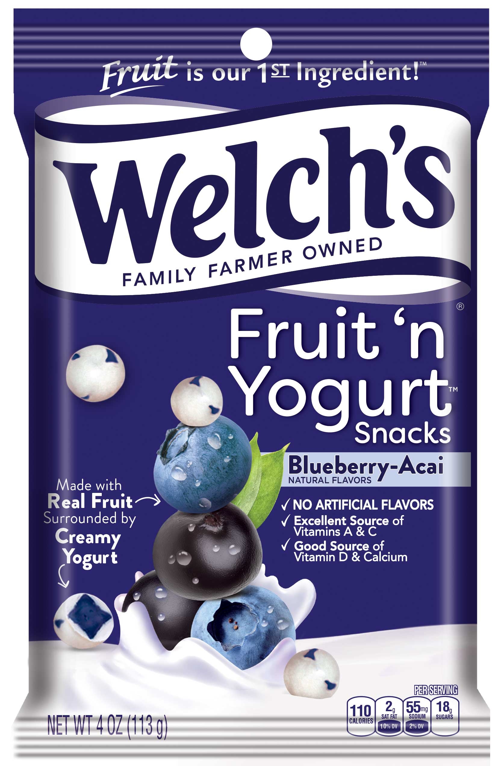 Welchs Blueberry Acai Fruit N Yogurt Snacks, 4 Ounce -- 12 per case