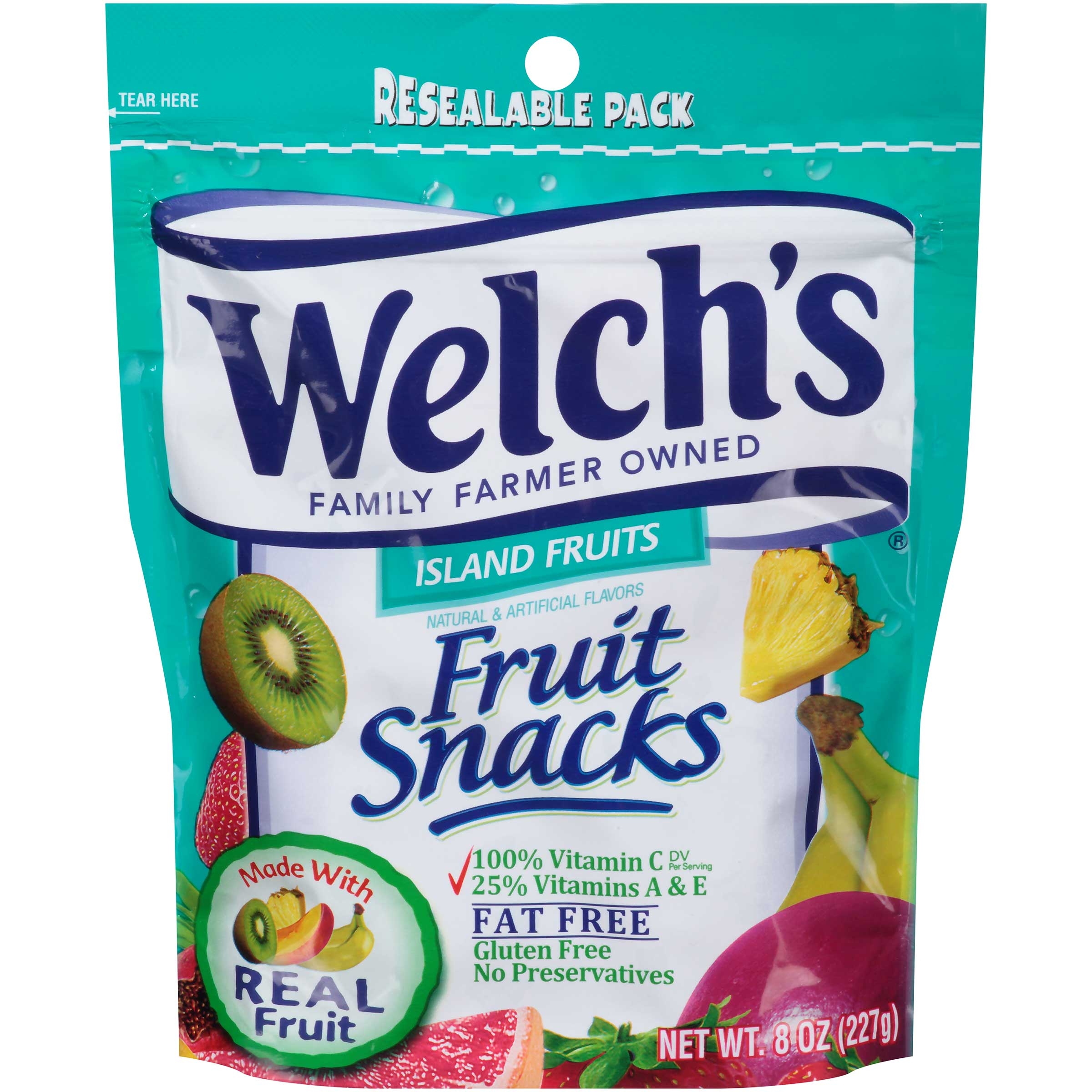 Welchs Island Resealable Fruit Snacks, 8 Ounce -- 9 per case.