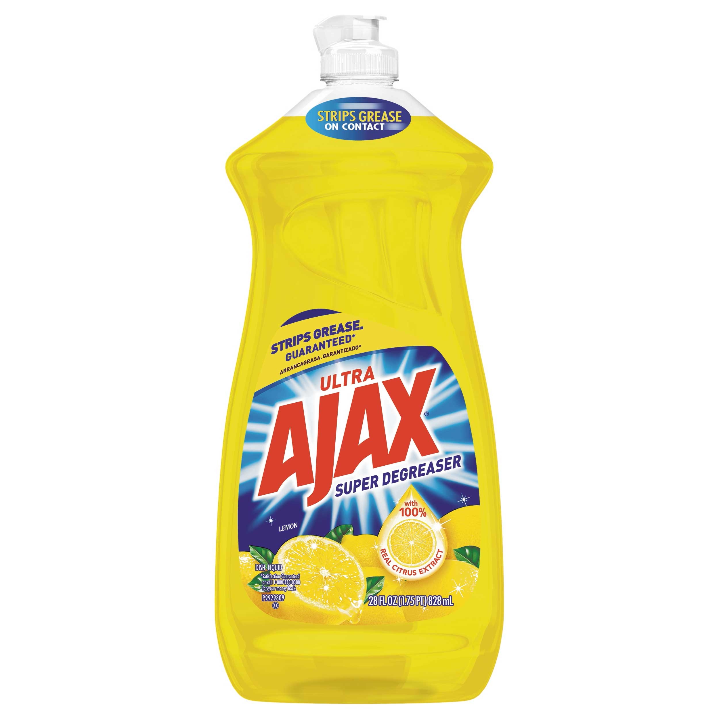 Ajax Lemon Super Degreaser Dish Liquid, 28 Ounce -- 9 per case.