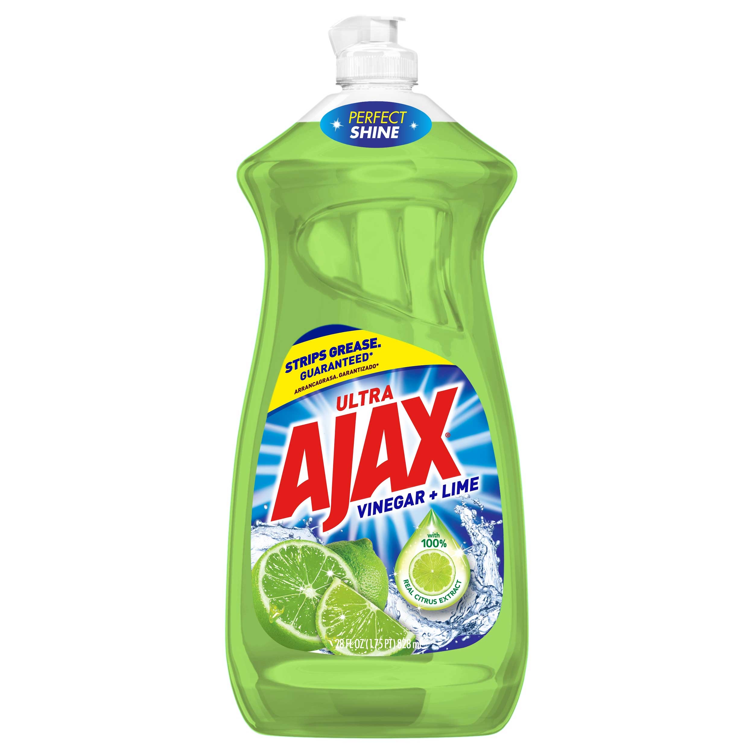 Ajax Vinegar and Lime Dishwashing Liquid, 28 Ounce -- 9 per case