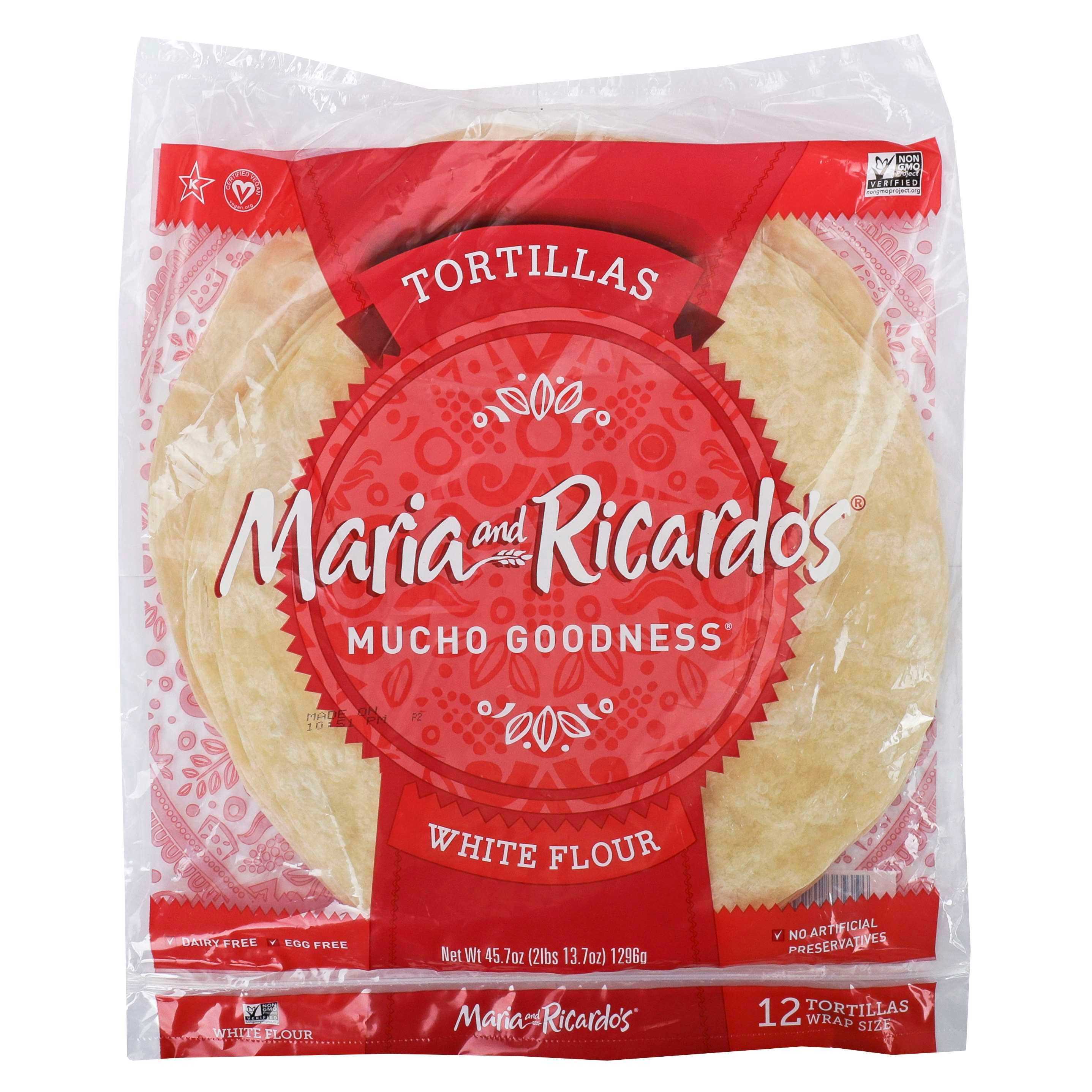 Maria and Ricardos White Flour Tortilla, 45.7 Ounce -- 12 per case.