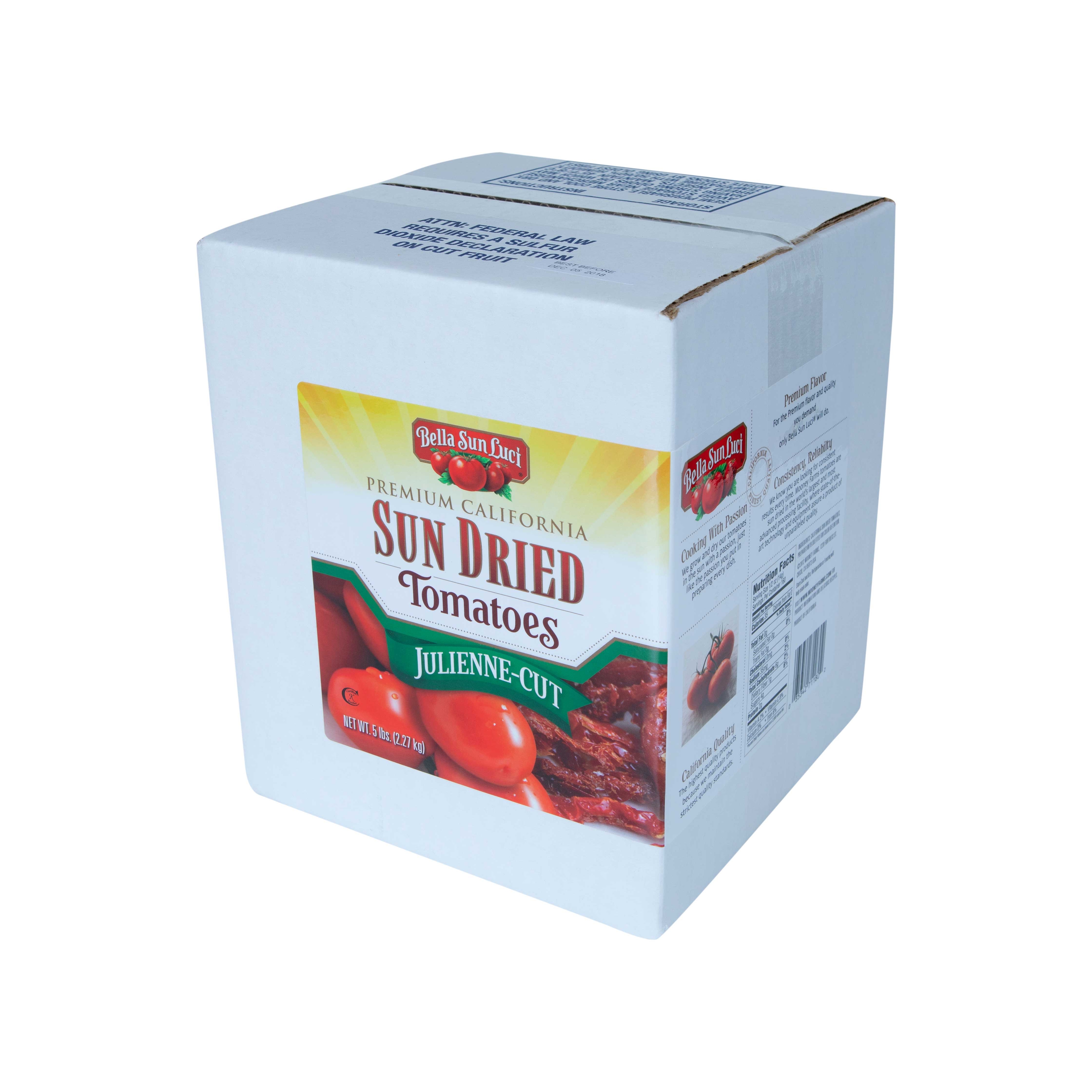 Bella Sun Luci Julienne Cut Sun Dried Tomatoes, 5 Pound.