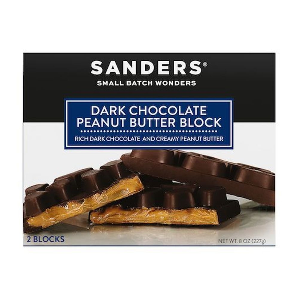 Sanders Dark Chocolate Peanut Butter Block, 8 Ounce -- 12 per case
