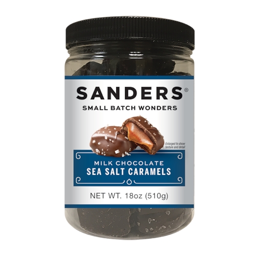 Sanders Milk Chocolate Sea Salt Caramel, 18 Ounce Tub -- 6 per case