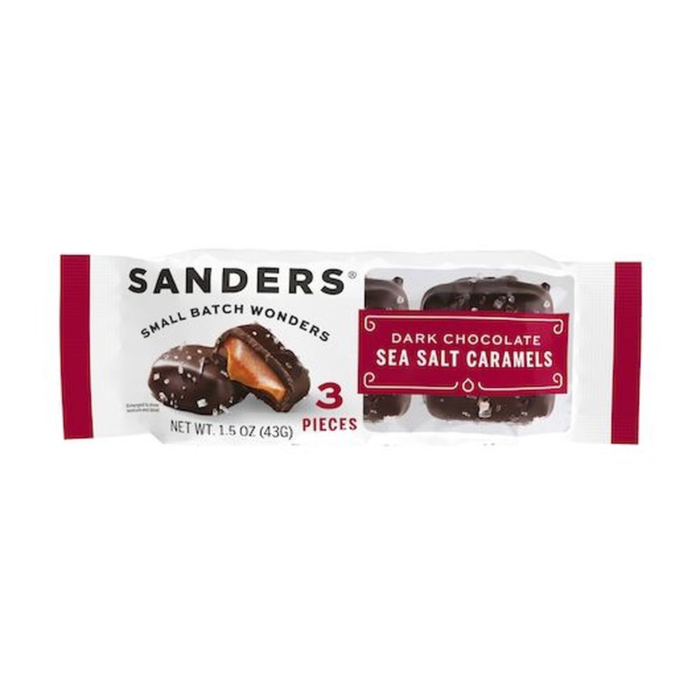 Sanders Dark Chocolate Sea Salt Caramels, 1.5 Ounce -- 32 per case