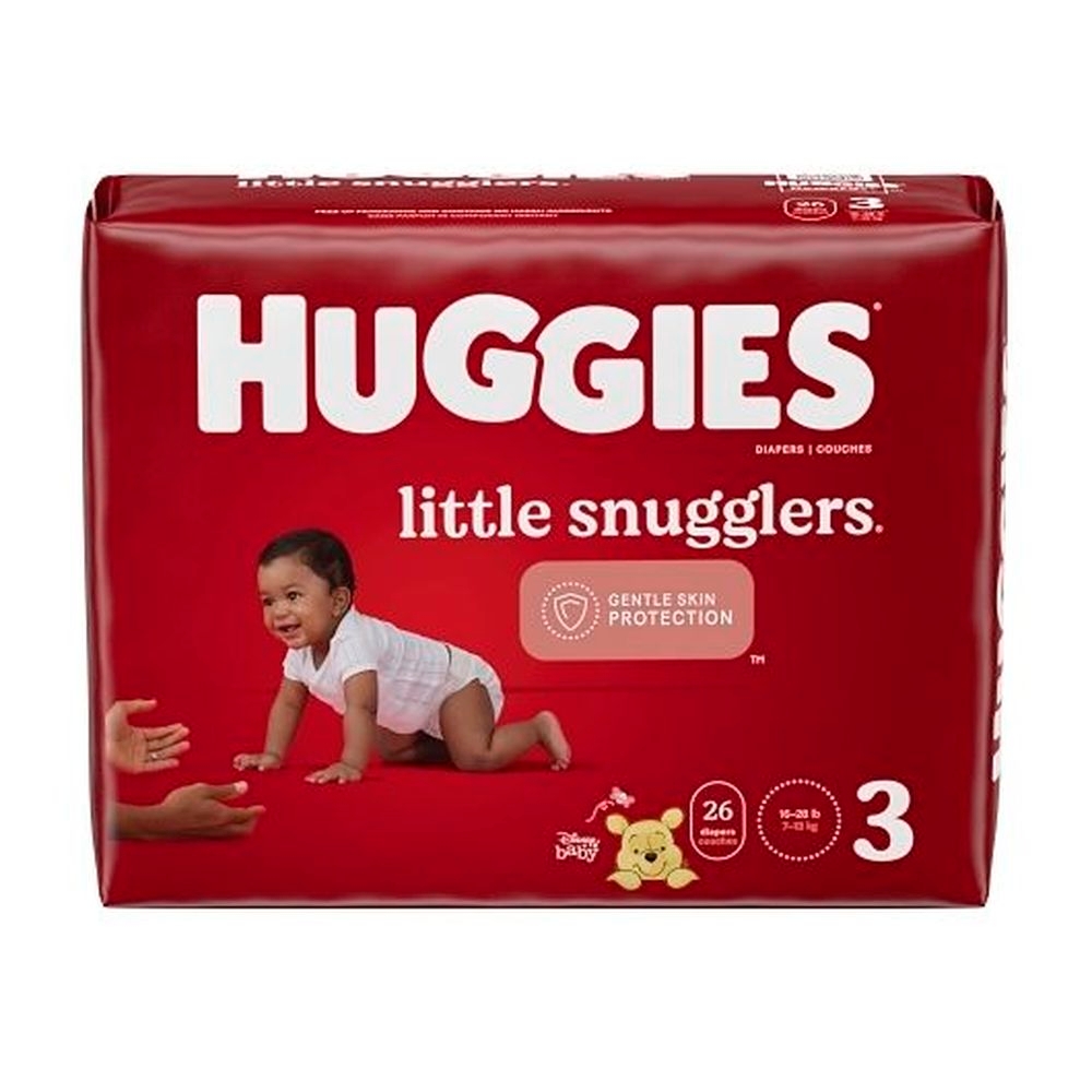 Huggies Size 3 Little Snuggler Diaper - Jumbo Pack, 26 count -- 4 per case