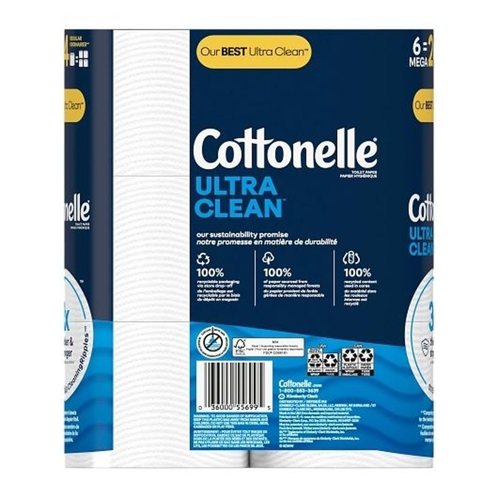 Cottonelle Ultraclean Bath Tissue - Mega Roll, 1704 count -- 6 per case