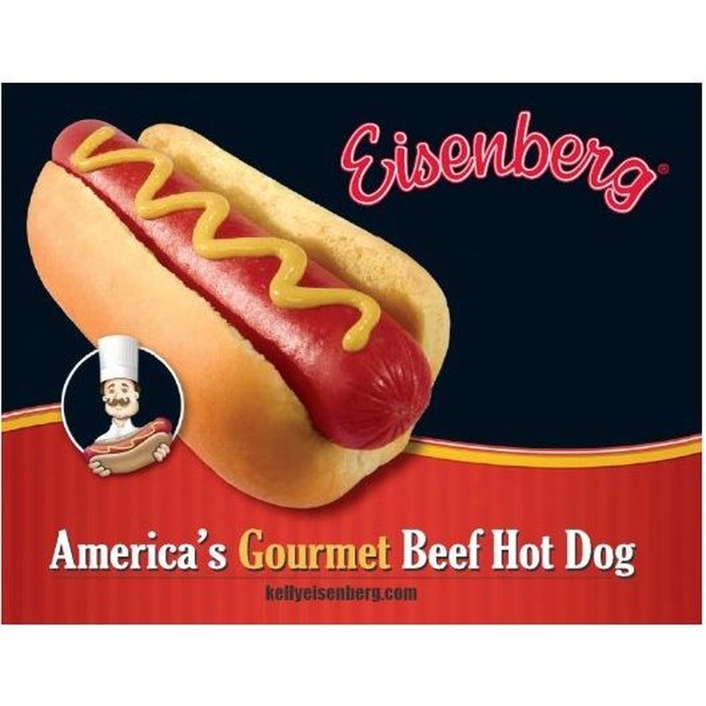 Eisenberg Individually Wrapped Gourmet Beef Hot Dog, 4 Ounce -- 72 per case