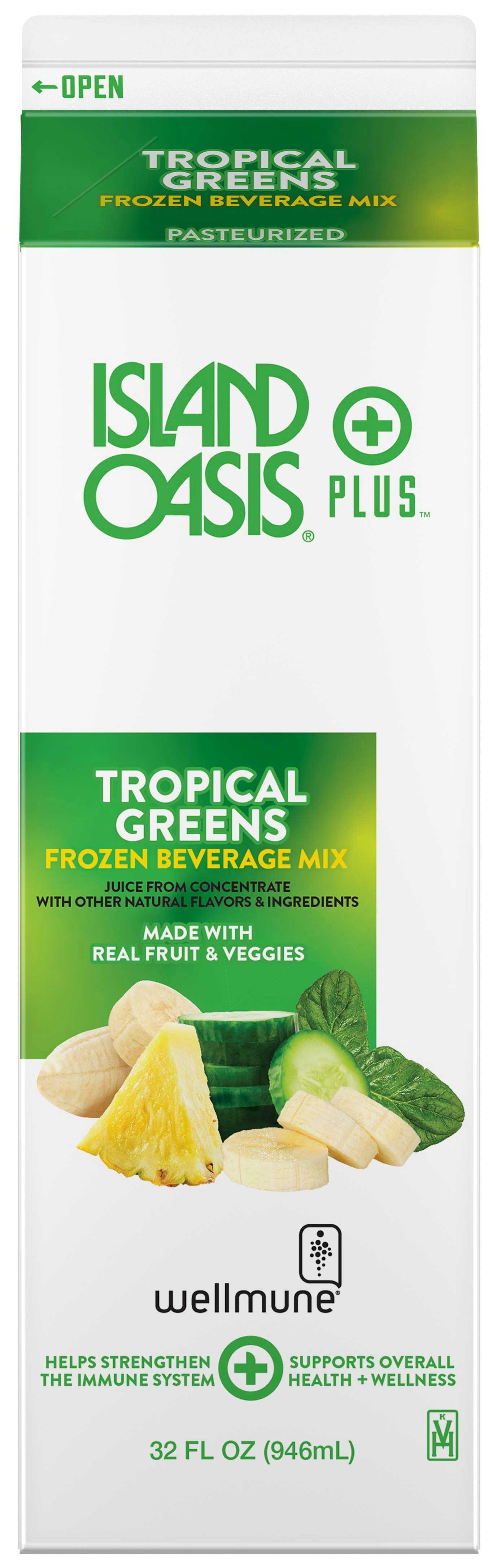 Island Oasis Tropical Greens Beverage Mix, 32 Fluid Ounce -- 12 per case