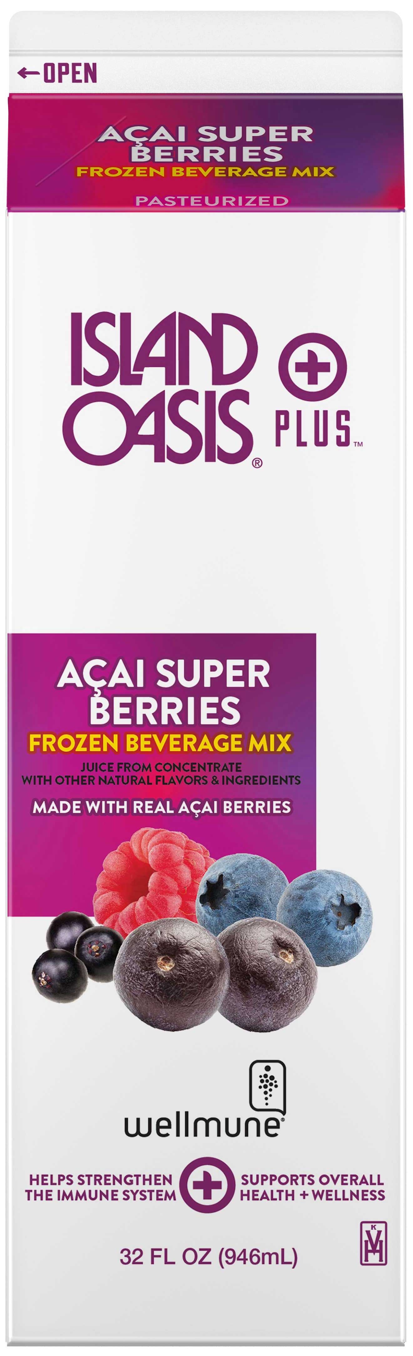 Island Oasis Acai Super Berries Beverage Mix, 32 Fluid Ounce -- 12 per case