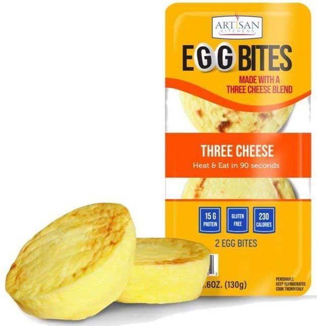 Artisan Kitchens Three Cheese Egg Bites - 2 count per pack -- 7 packs per case