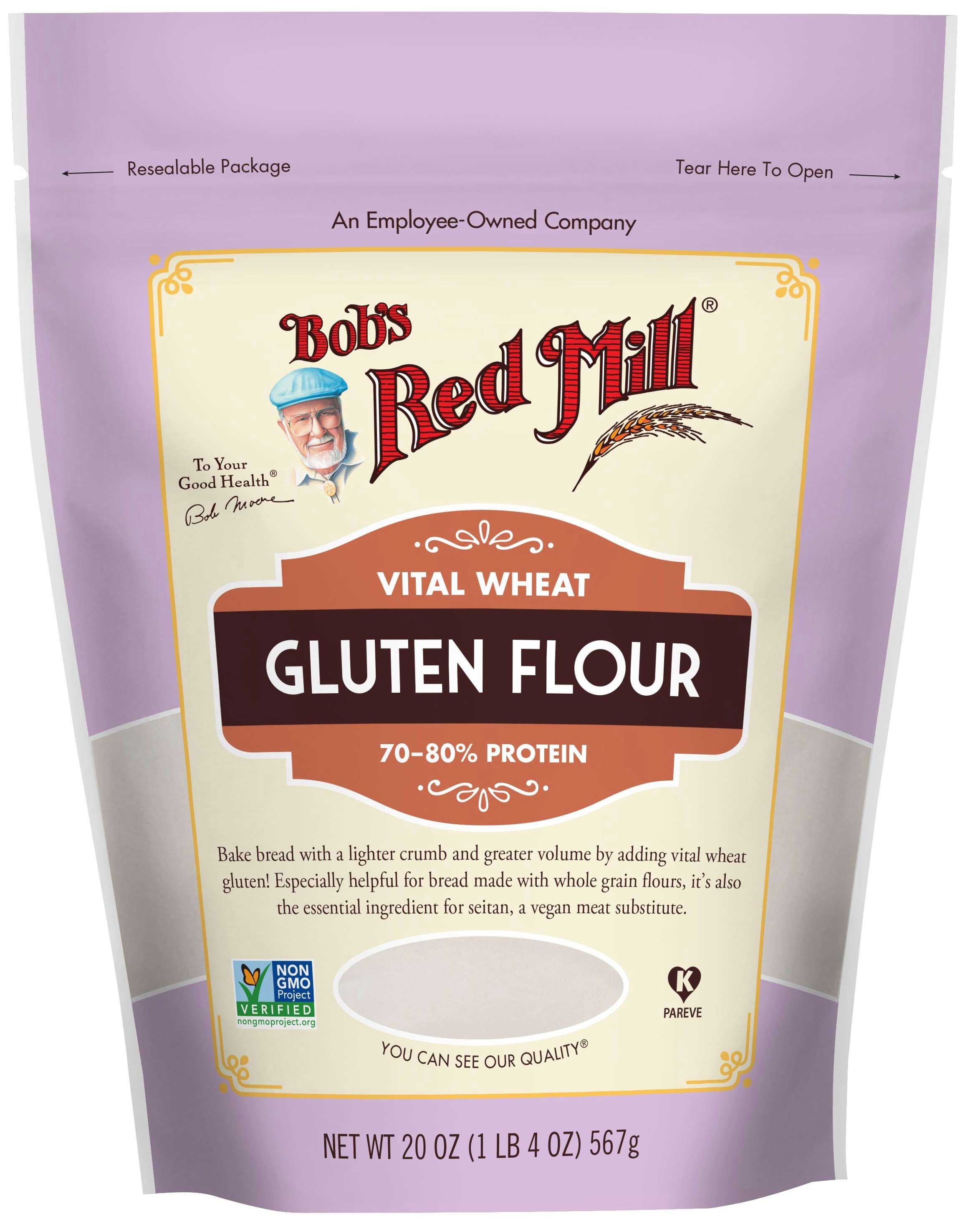 Bobs Red Mill Vital Wheat Gluten Flour, 20 Ounce -- 4 per case