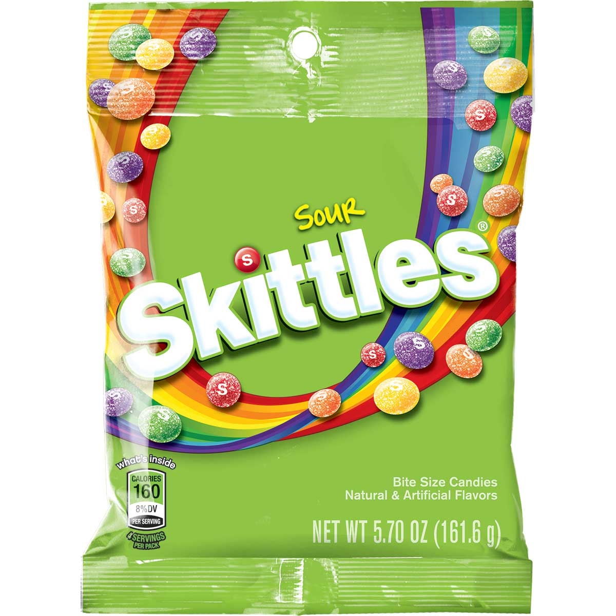 Skittles Bite Size Sour Candy, 162 Gram -- 12 per case.