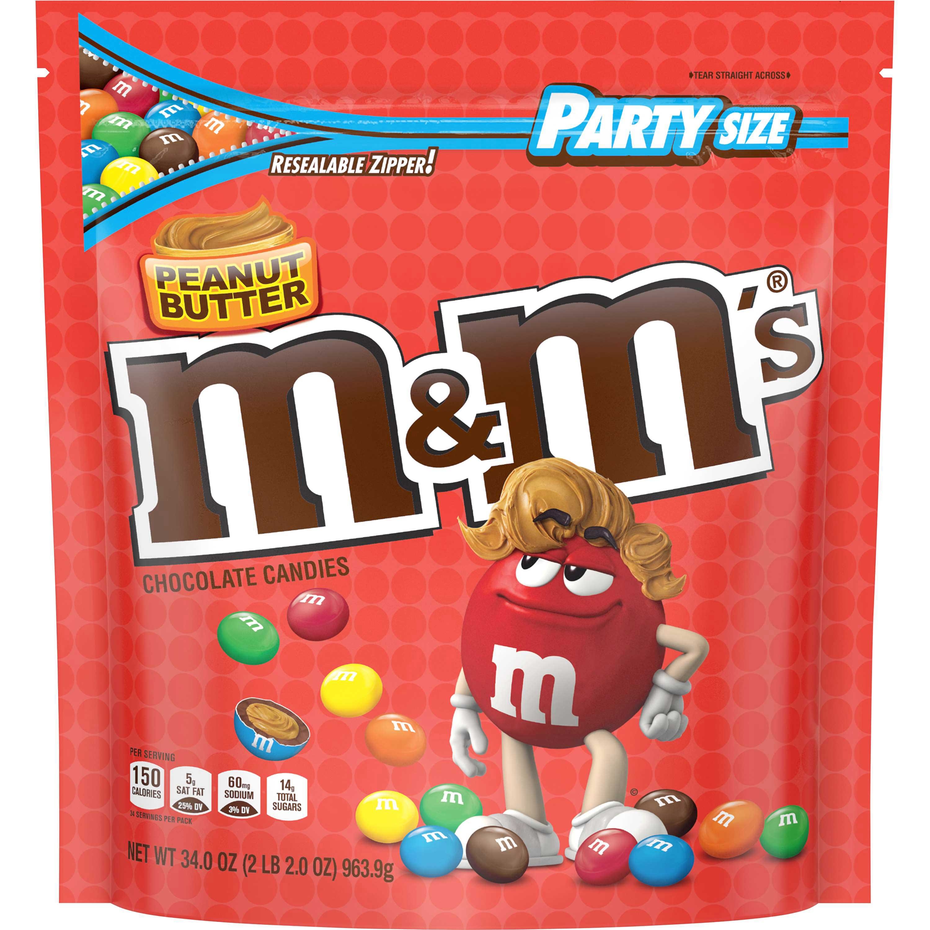 M and Ms Peanut Butter Chocolate Candy, 34 Ounce Stand Up Pouch -- 6 per case