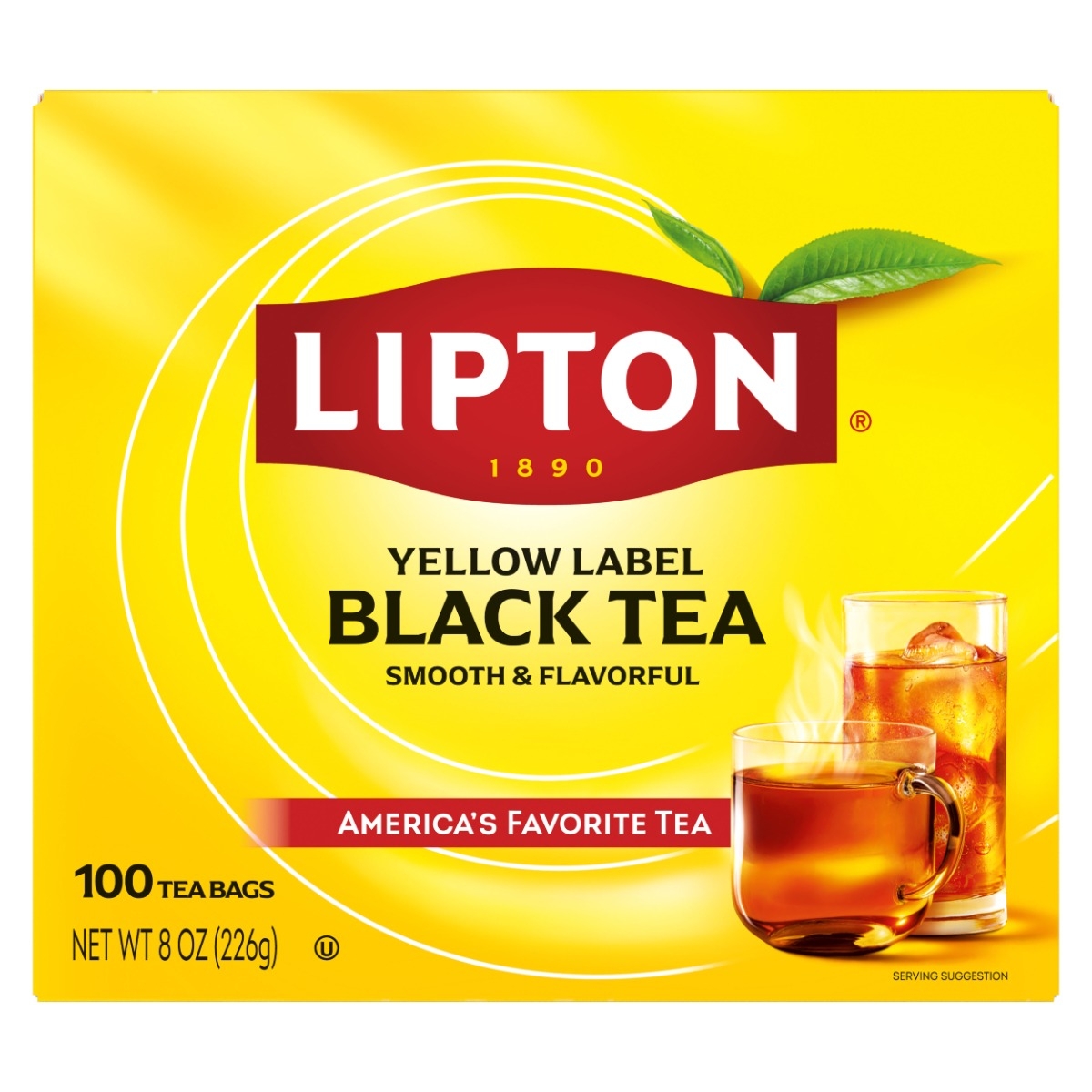 Lipton Black Enveloped Tea Bags, 100 count -- 10 per case
