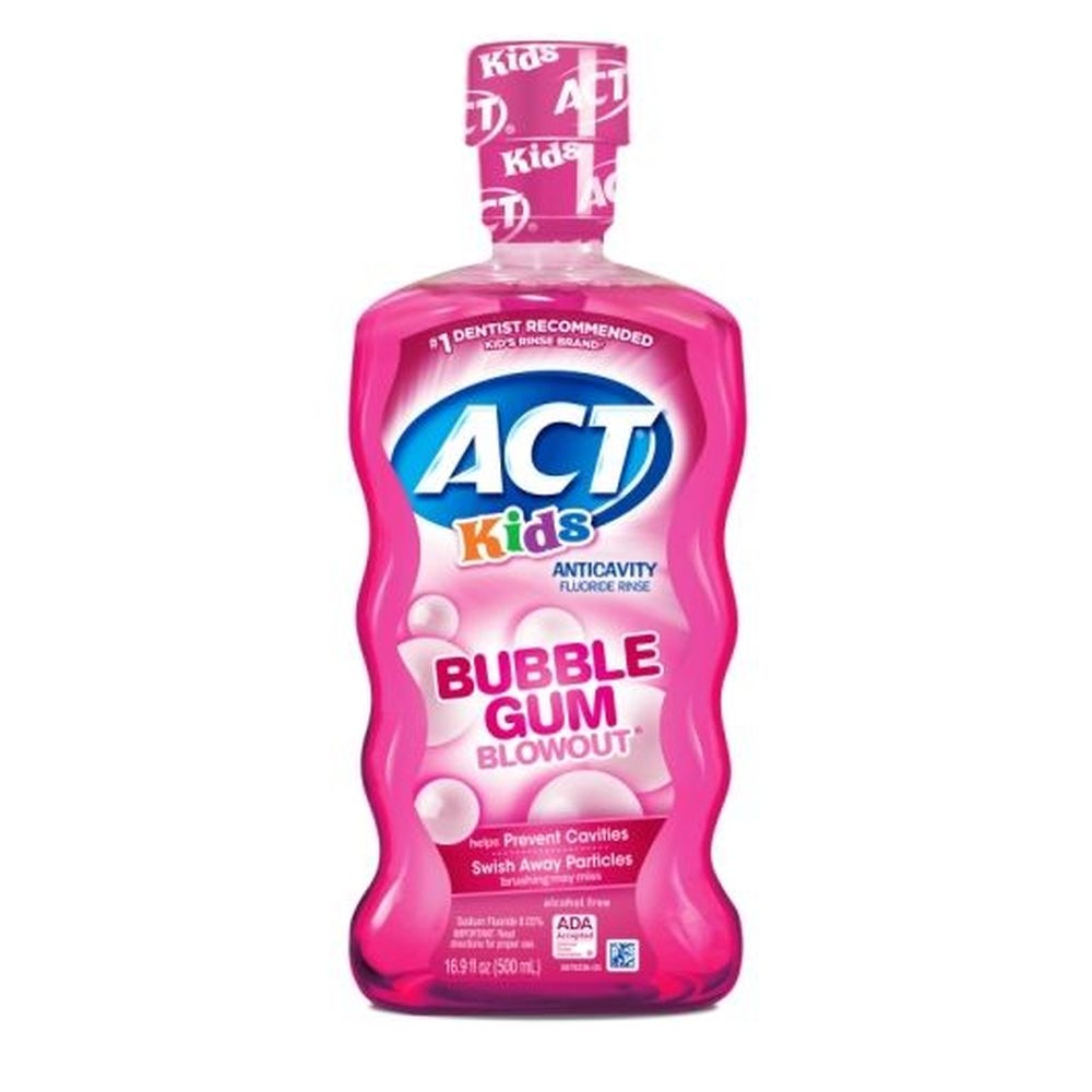 Act Kids Bubble Gum Blowout Anti-Cavity Fluoride Rinse, 16.9 Fluid Ounce -- 24 per case