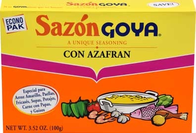 Goya Sazon Azafran - 3.52 oz. box, 18 per case