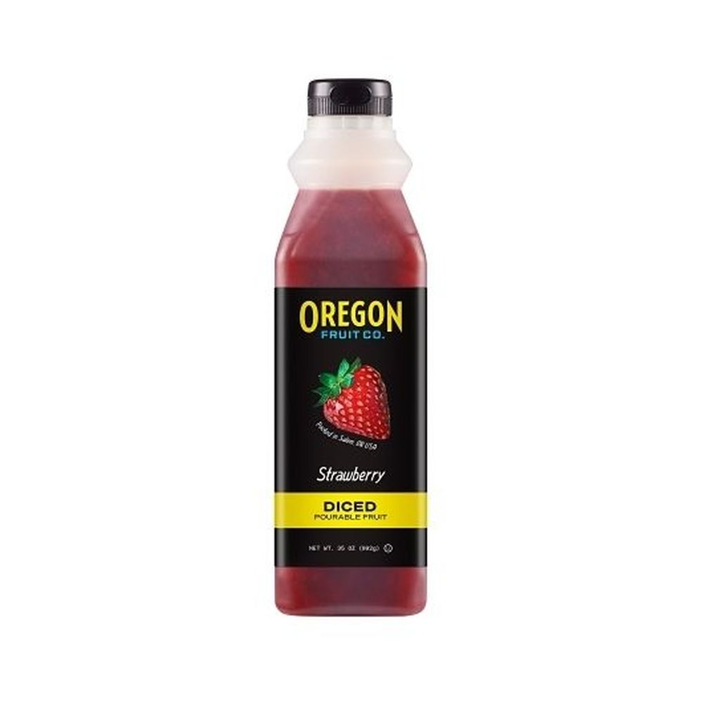 Oregon Strawberry Diced Pourable Fruit Puree, 35 Ounce - 6 per case