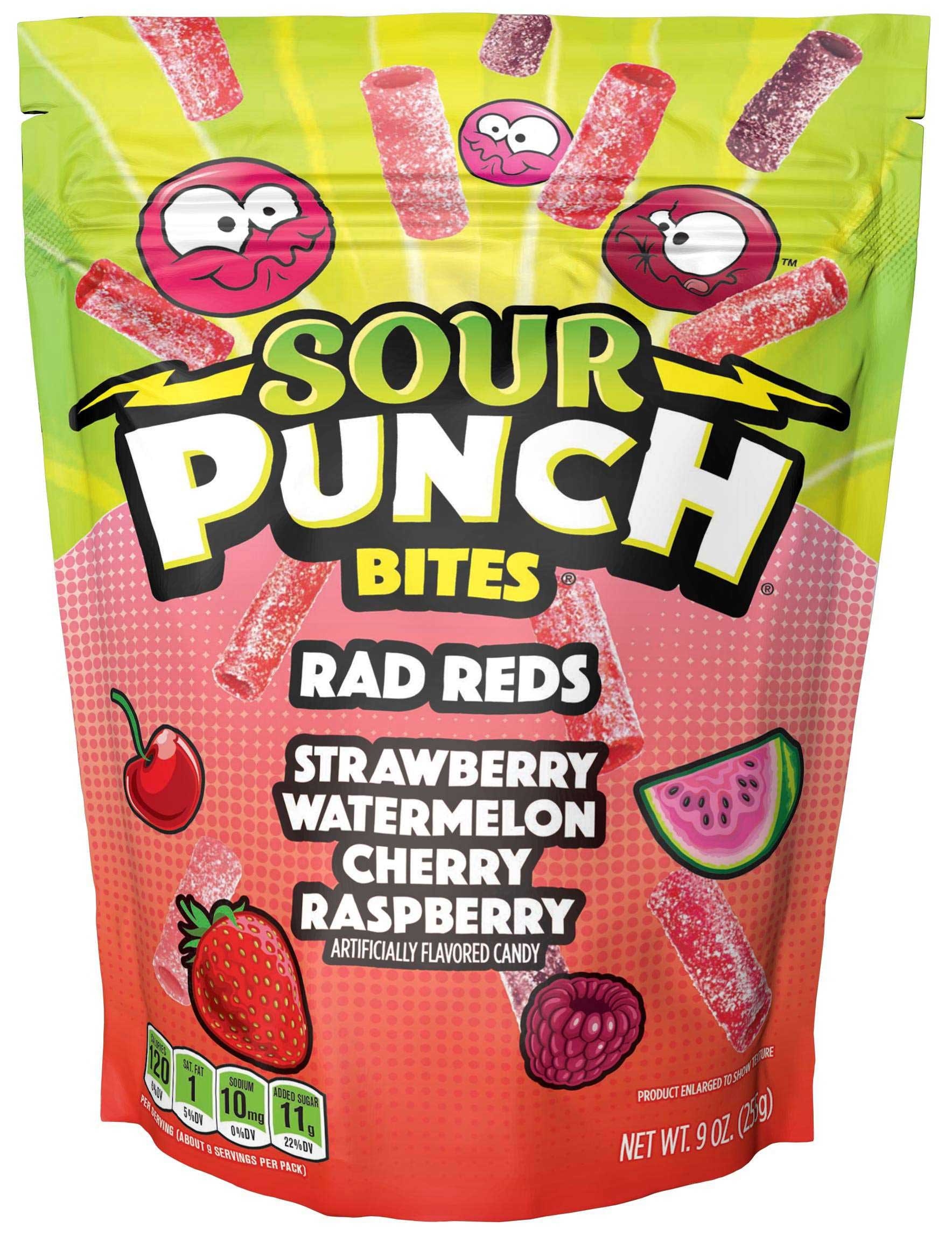 Sour Punch Rad Reds Bites Candy, 9 Ounce -- 12 per case