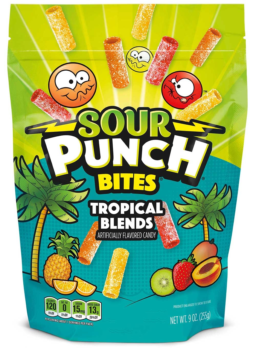 Sour Punch Bites Tropical Blends Candy, 9 Ounce -- 12 per case