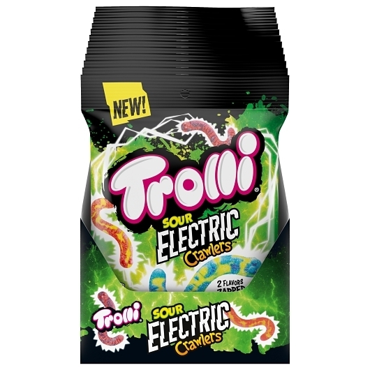 Trolli Electric Crawlers Chew Candy - Peg Bag, 4.25 Ounce -- 12 per case