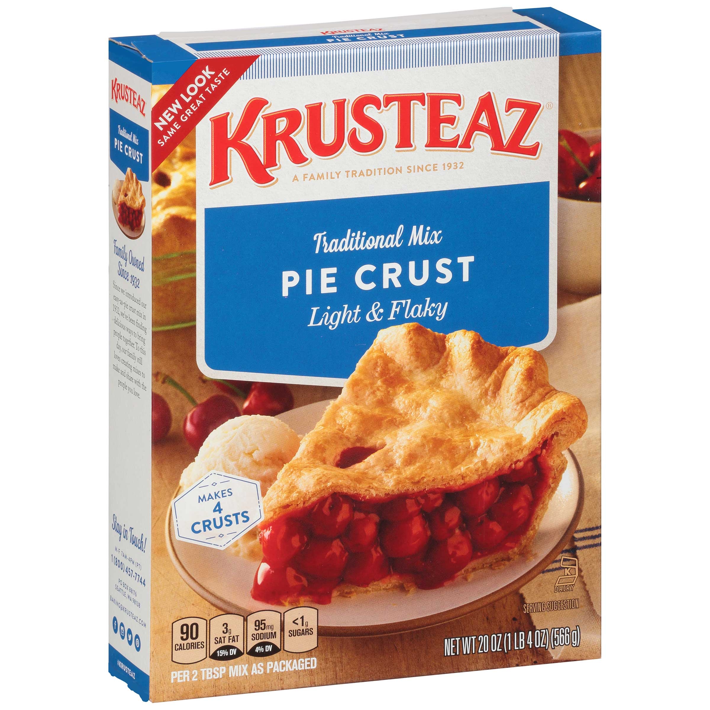Krusteaz Pie Crust Mix, 20 Ounce -- 12 per case.