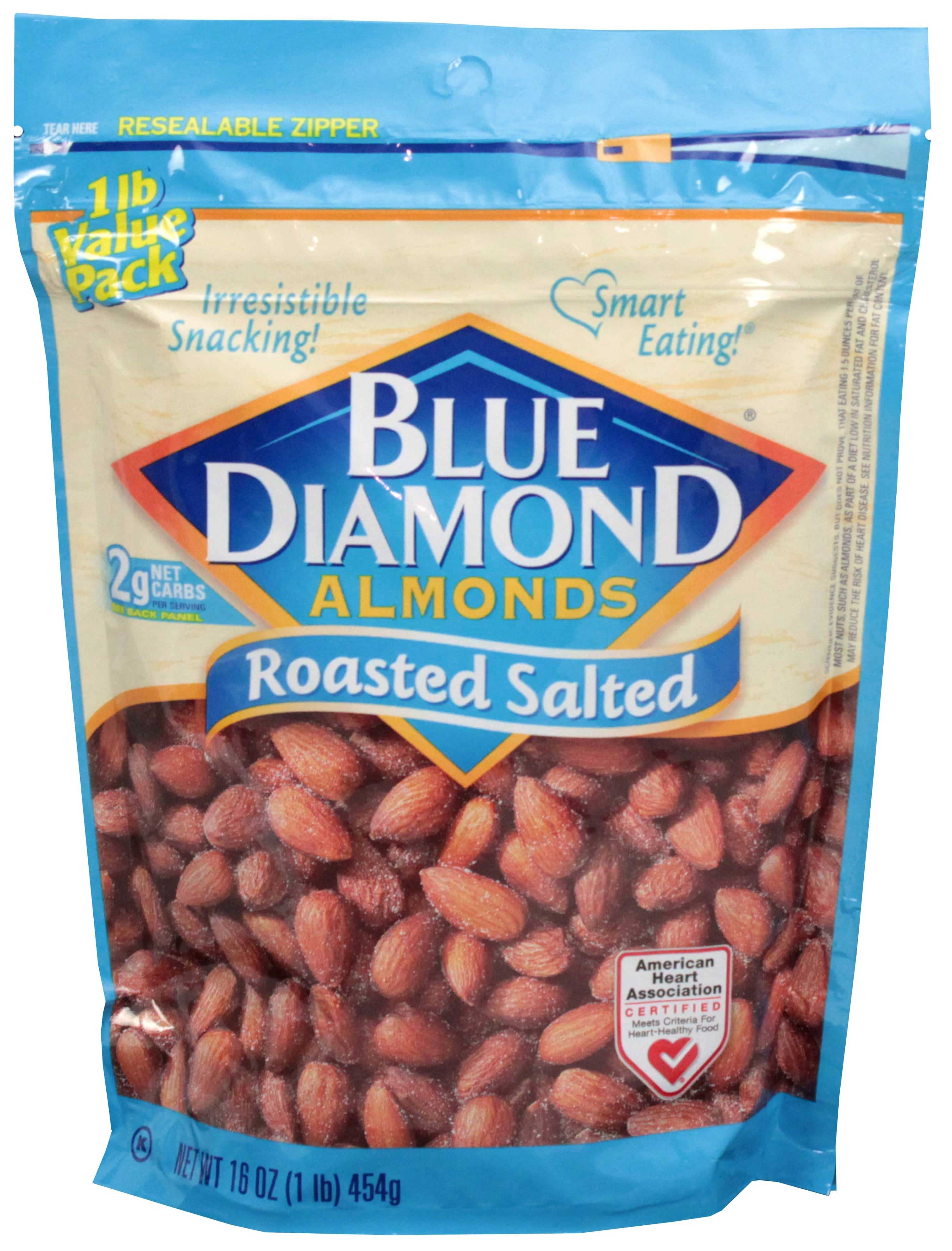 Blue Diamond Roasted Salted Almonds - Value Pack, 16 Ounce -- 6 per case