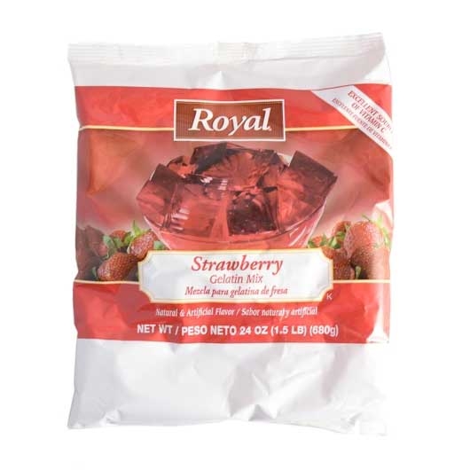 Royal Strawberry Gelatin Mix, 24 Ounce -- 12 per case.