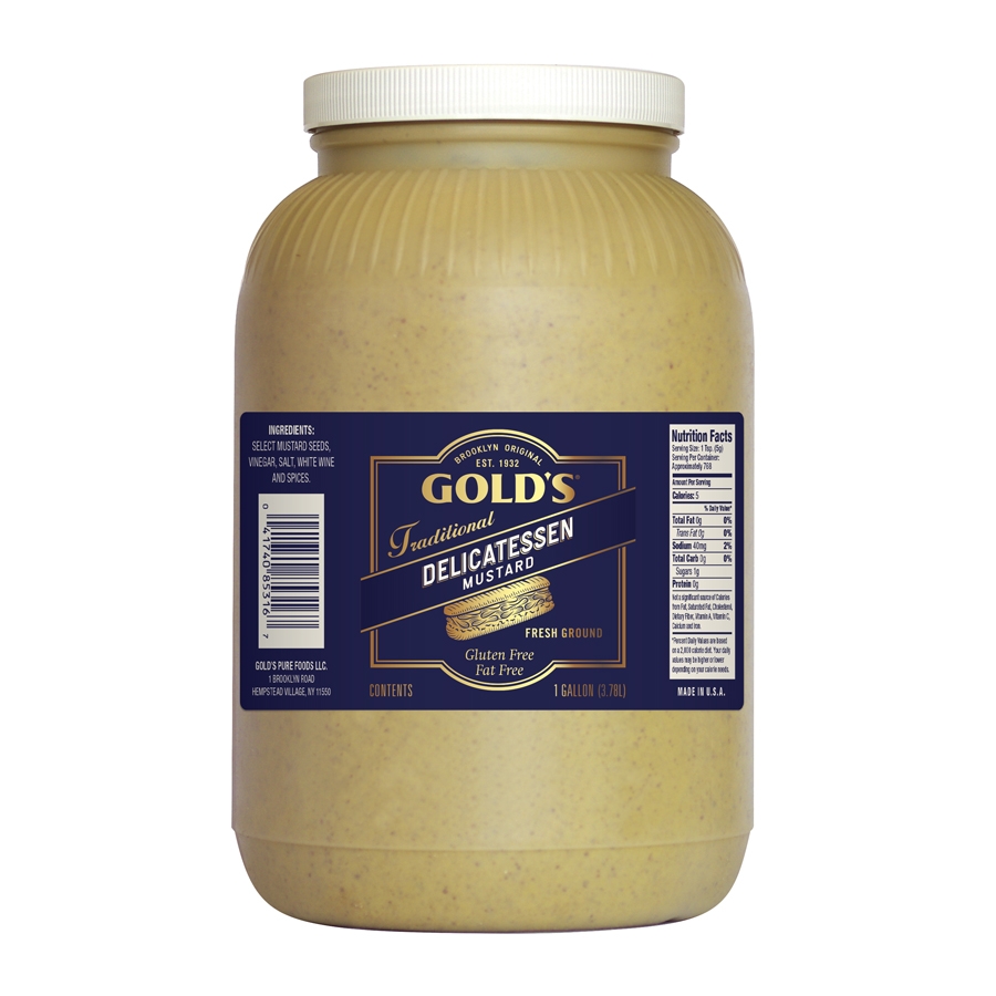 Golds Delicatessen Style Mustard, 1 Gallon -- 4 per case.