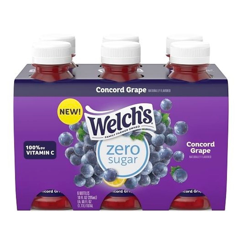 Welchs Zero Sugar Concord Grape Drink, 10 Ounce - 24 per case