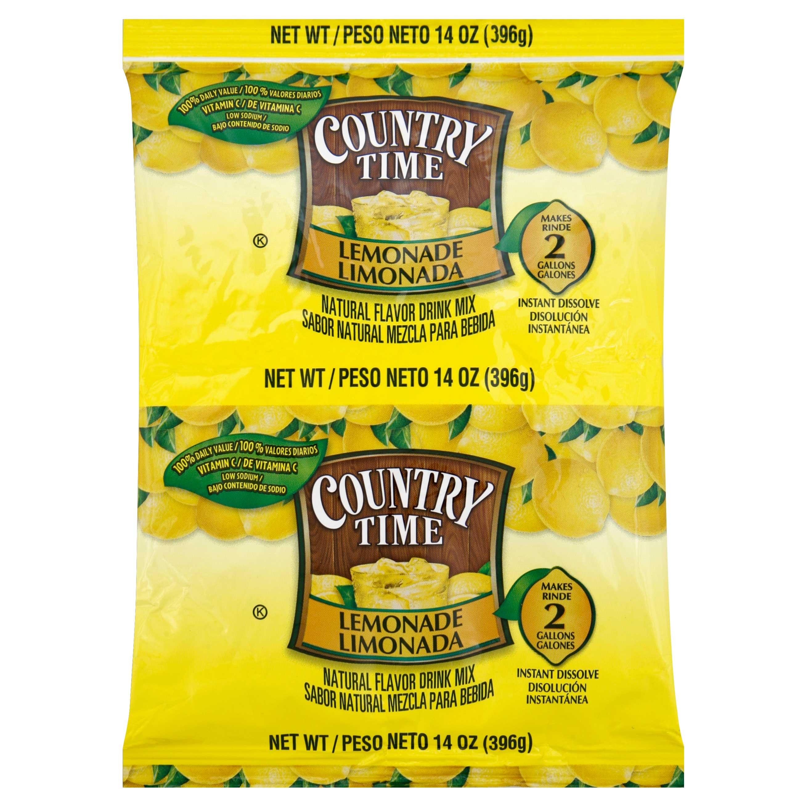 Country Time Lemonade Powdered Drink Mix Pouch, 14 ounce -- 15 per case