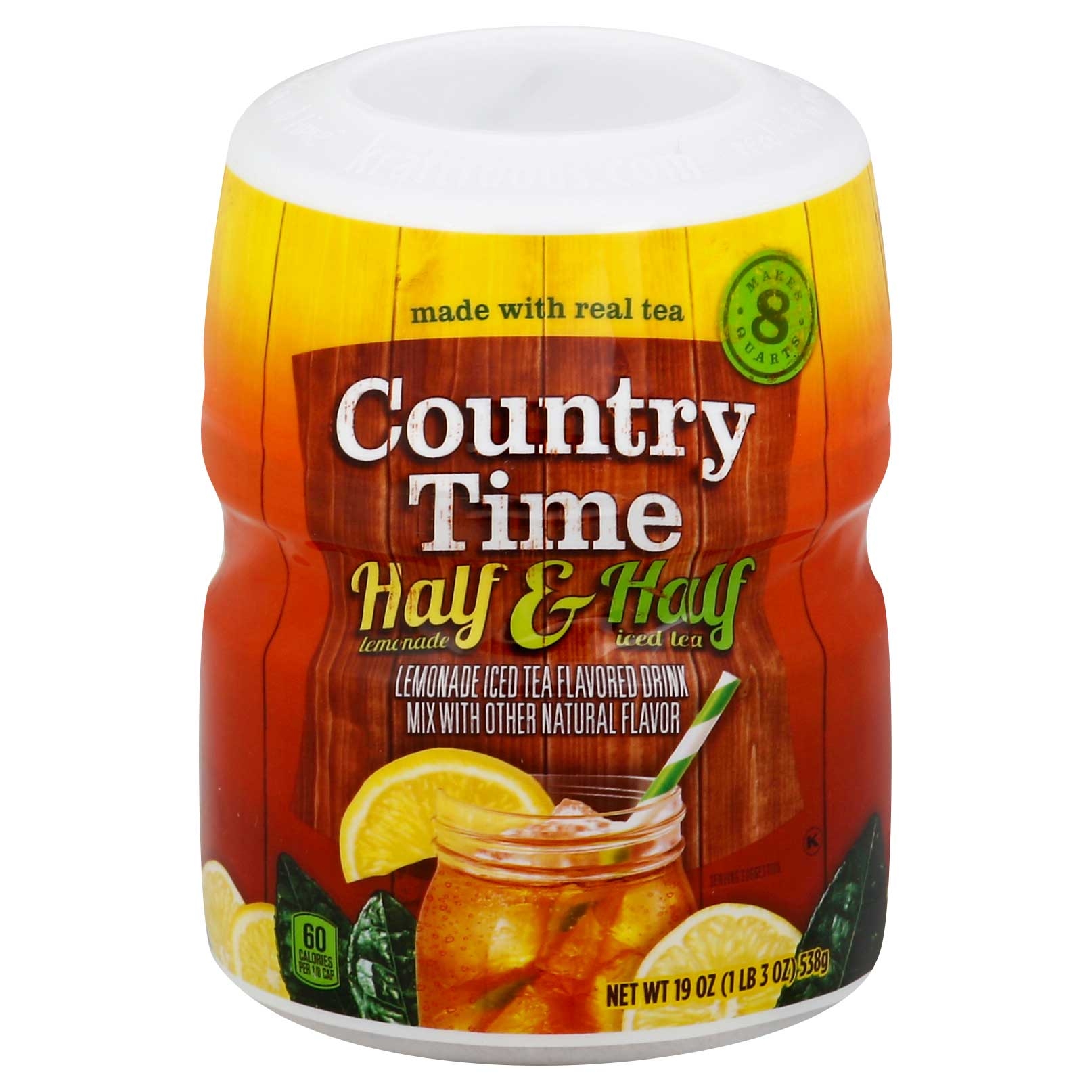 Country Time Half and Half Lemonade Iced Tea Drink Mix, 1.187 Pound -- 12 per case.