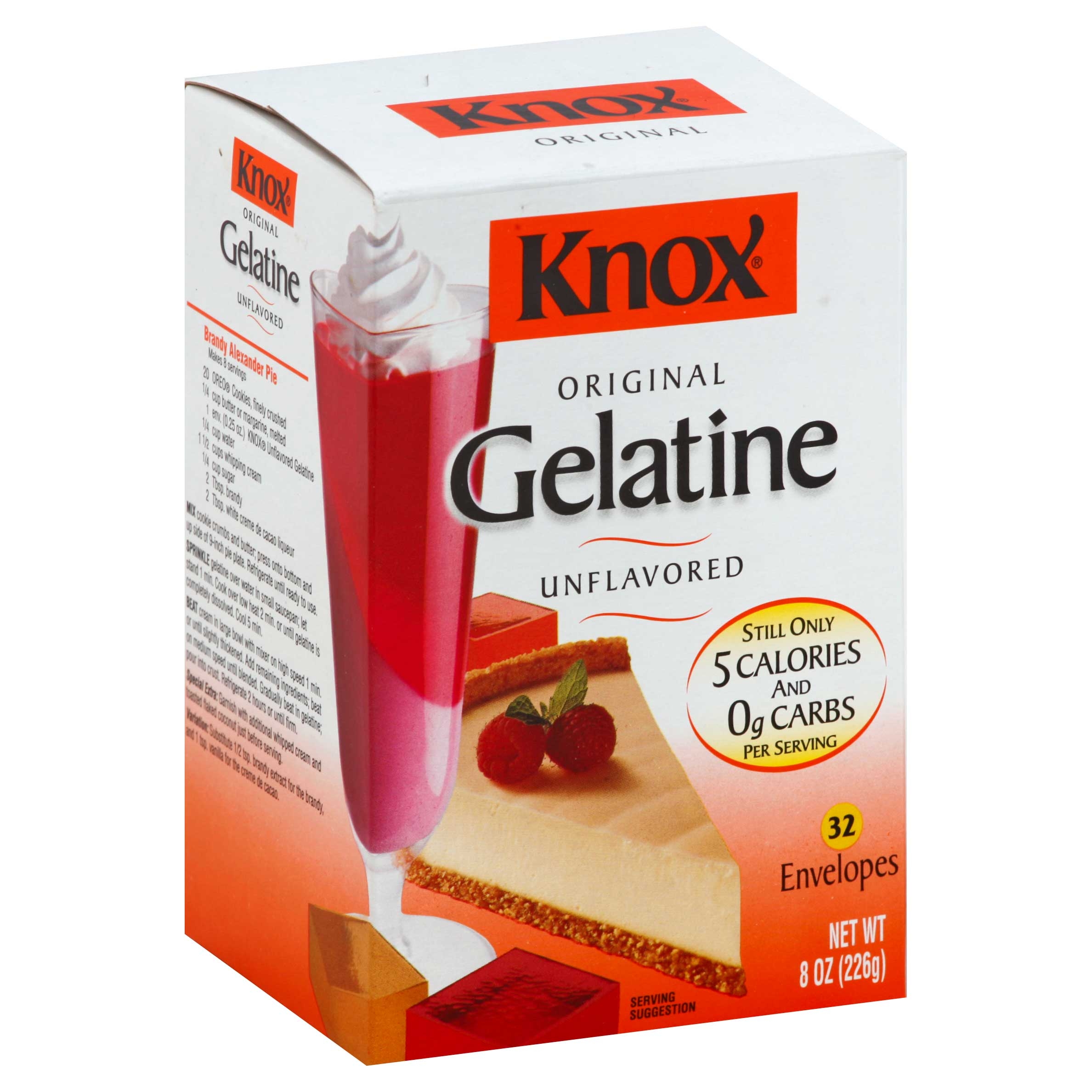 Knox Unflavored Large Gelatin, 8 Ounce --12 per case.