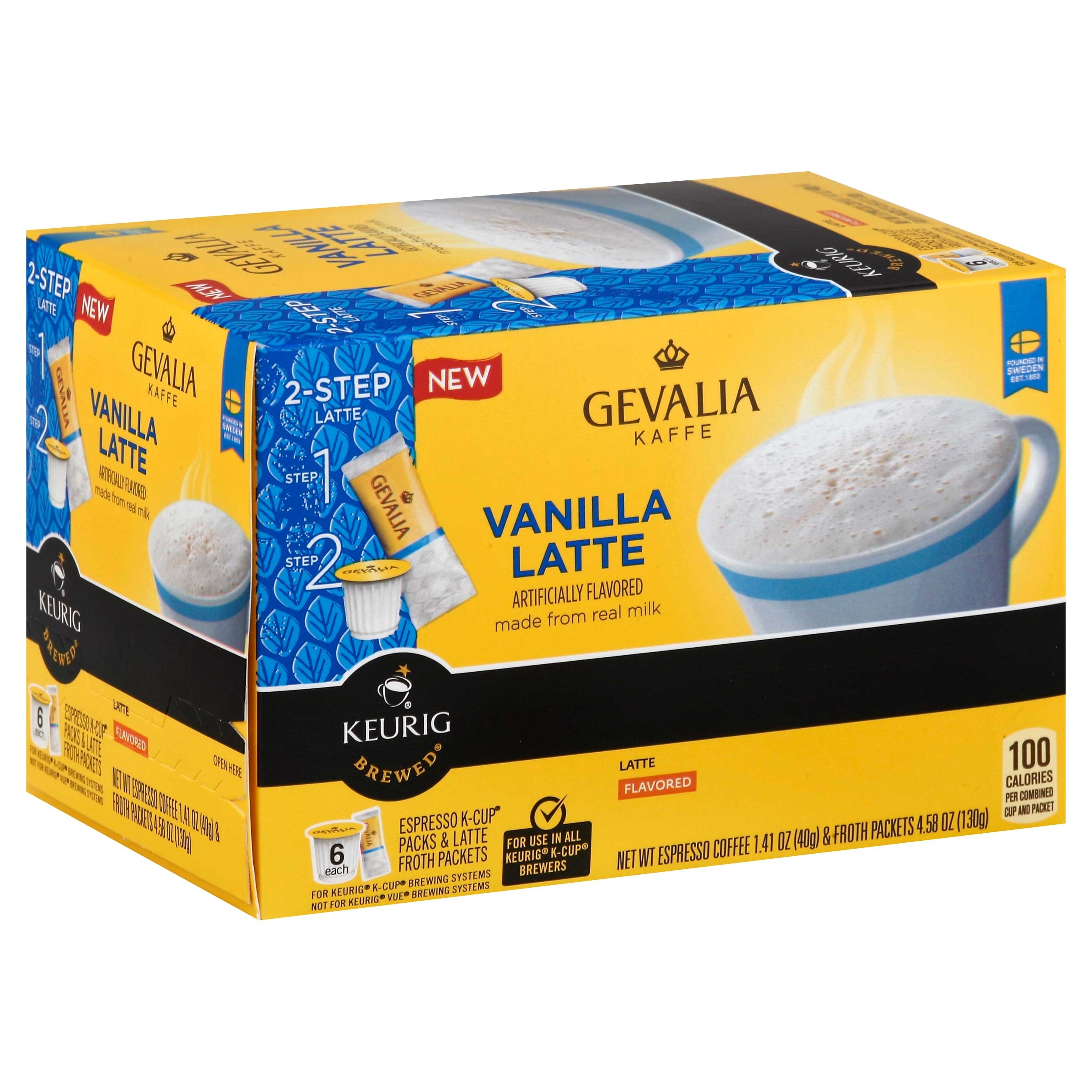 Gevalia Vanilla Latte Coffee Pods, 5.99 Ounce -- 6 per case.