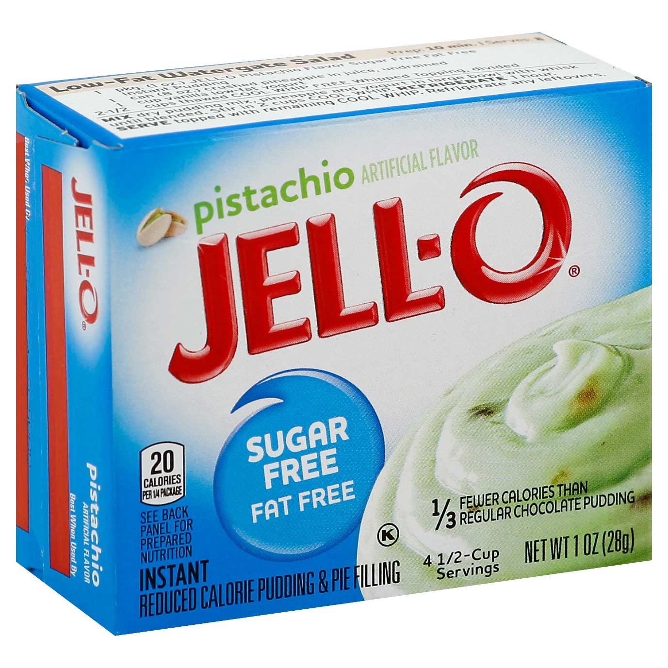 Jell O Instant Pistachio Sugar Free and Fat Free Pudding and Pie Filling, 1 Ounce -- 24 per case.