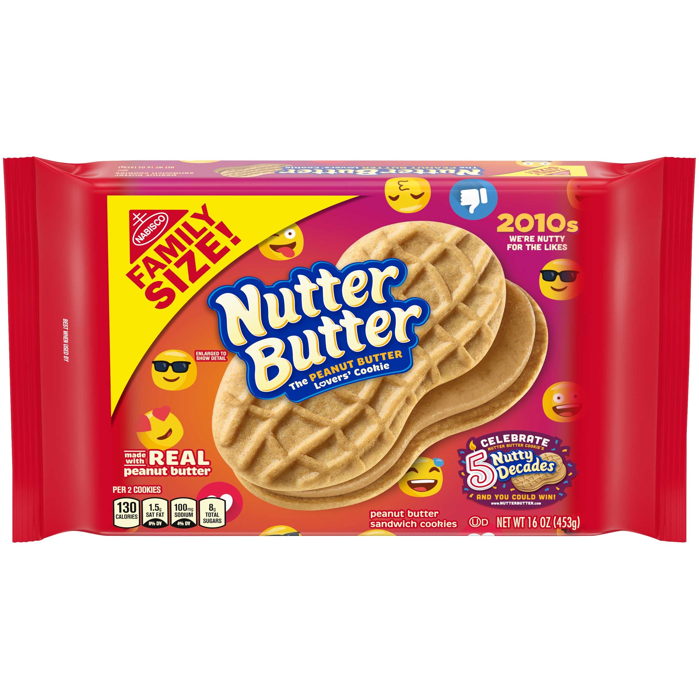Kraft Nabisco Nutter Butter Sandwich Cookies - Peanut Butter, 16 Ounce -- 12 per case.