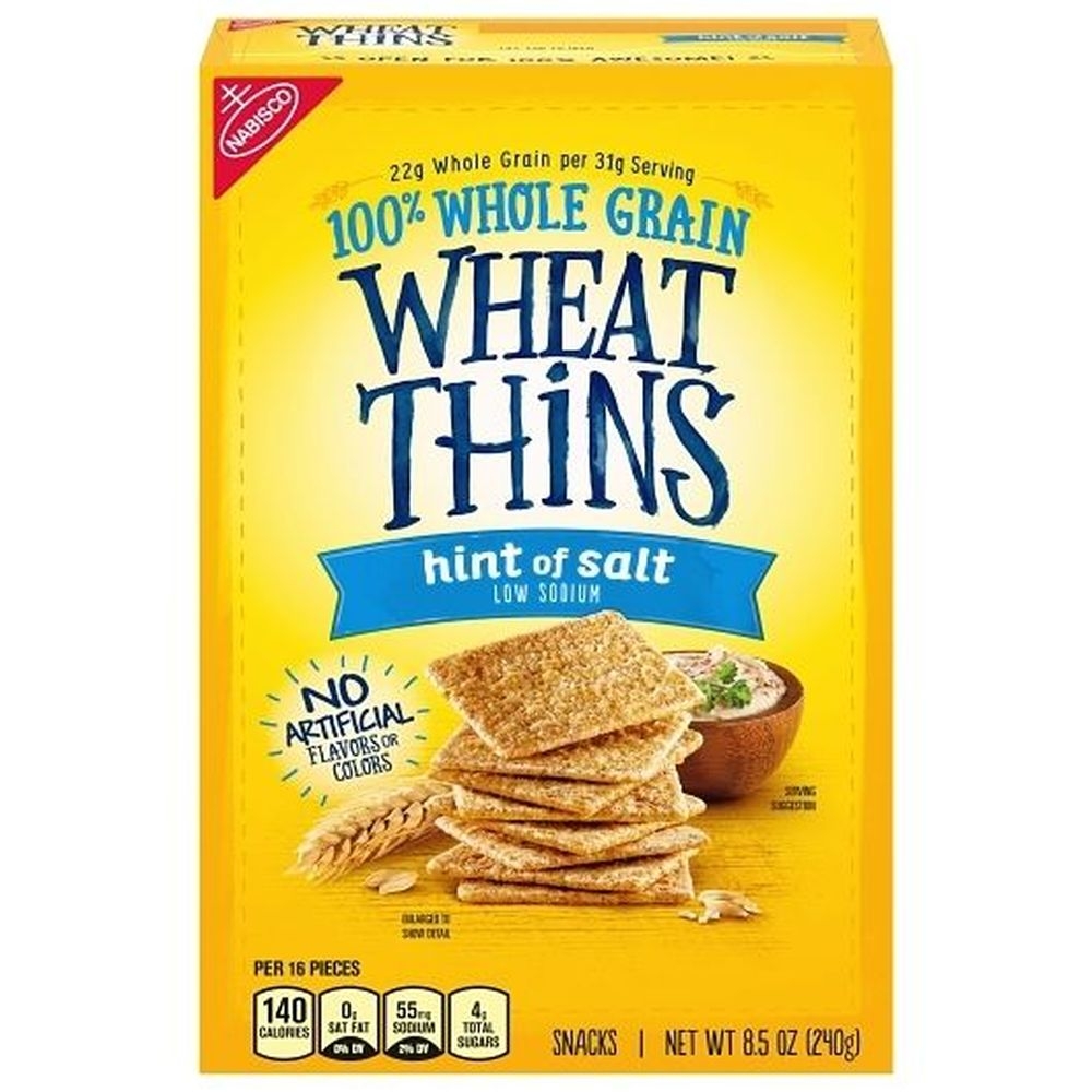 Wheat Thins Hint Of Salt Cracker, 8.5 Ounce -- 6 per case