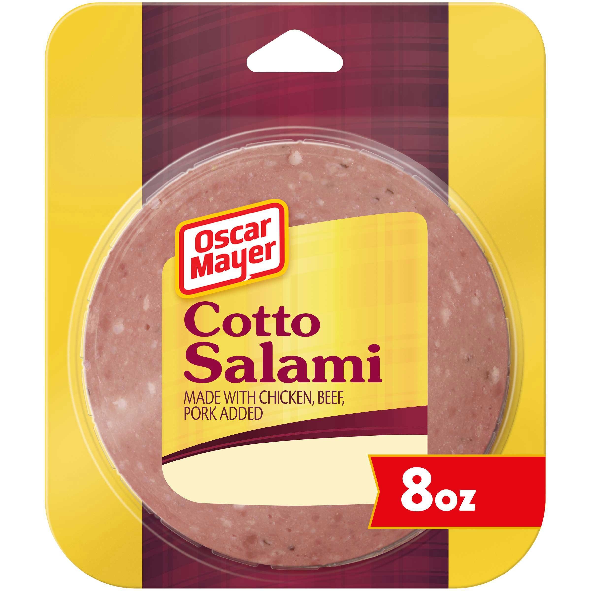 Kraft Oscar Mayer Round Sliced Cotto Salami, 8 Ounce -- 12 per case.