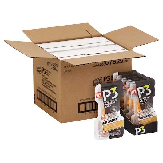 P3 Turkey Breast Mild Cheddar Chocolate Peanut Nut Cluster, 2 Ounce -- 10 per case.