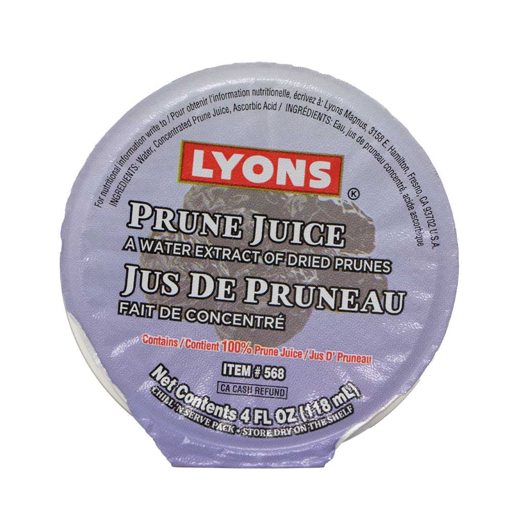 Lyons 100 Percent Prune Juice, 4 Fluid Ounce -- 96 per case
