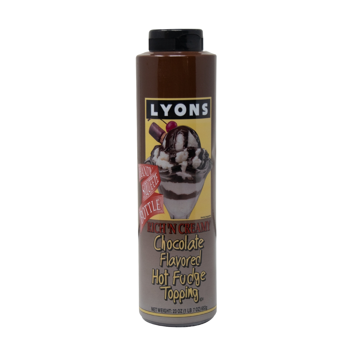 Lyons Rich N Creamy Chocolate Flavored Hot Fudge Topping, 23 Ounce -- 12 per case